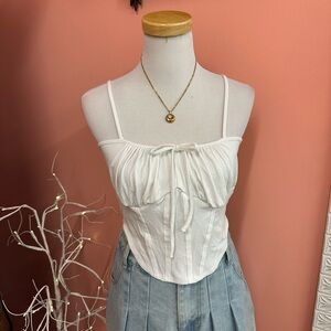 NWT! Forever 21 Ivory Camisole with Bow Detail